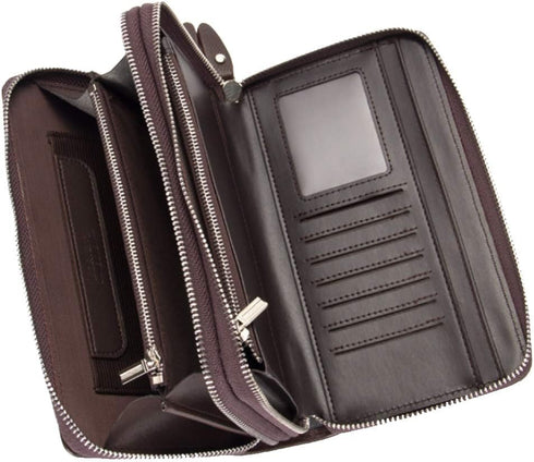 Hebetag Leather Clutch Purse Wallet for Men Organizer Holder Wrist Bag...