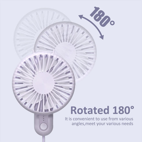 Handheld Fan,USB Rechargeable Mini Fan with 2000mAh Battery Operated Small Fan with 3 Adjustable Speeds,180°Rotation Foldable Fan for Office Deskt...