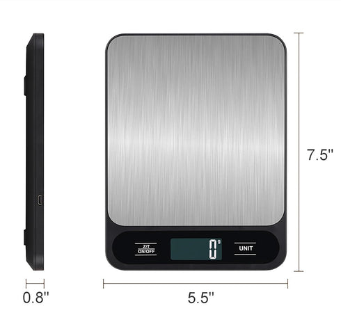 Food Scale,Digital Kitchen Scale,Weight in Grams and Ounces for Baking, Cooking, and Meal Prep,6 Units with Tare Function,LCD Display,11lb...
