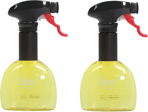 Evo Oil Sprayer Minis, Non-Aerosol for Olive, Cooking Oils, and Vinegars, Yellow, 8-Ounce Capacity, Set of 2...