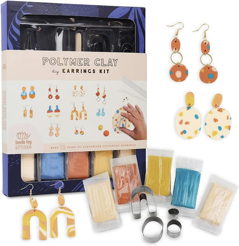 DOODLE HOG Polymer Clay Earring Making Kit, Gift for Teens and Adults, Make 12 Earrings, Jewelry Making Supplies for Kids and Adults - Arts and Cr...