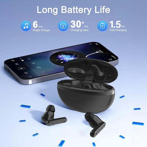 Wireless Earbuds, True Wireless Bluetooth 5.3 Earbuds with Charging Case, Stereo Bluetooth Headphones with Microphone for iPhone Android Smart Cel...