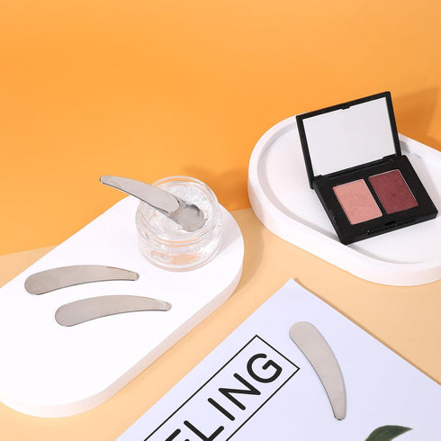 2Pcs Mini Metal Cosmetic Spatulas, Skincare SpatulaMixing and Sampling Makeup Beauty Tools for Skin Care Creams, Eye Cream, Essences Beauty Access...