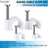 Cable Wire Clips 4mm 6mm 8mm 10mm Cable Management RG6 RG59 CAT5 CAT6 RJ45 Electrical Ethernet Dish TV Speaker Wire Cord Tie Holder Single Coaxial...