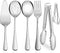 Serving Utensils, XEVOM 6-Piece Stainless Steel Serving Utensil Set Include Serving Spoon, Slotted Serving Spoon, Serving Fork,Serving Tong, Appet...
