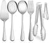 Serving Utensils, XEVOM 6-Piece Stainless Steel Serving Utensil Set Include Serving Spoon, Slotted Serving Spoon, Serving Fork,Serving Tong, Appet...