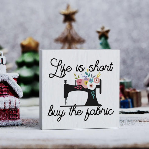 MUBIAO Quilting Gifts Sewing Gifts Sewing Room Decor Quilting Supplies Sewing Products Crochet Gifts Birthday Christmas Gifts Wooden Box Sign for ...
