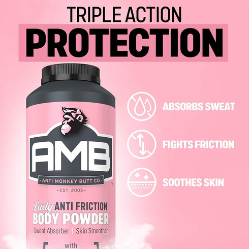 Anti Monkey Butt Body Powder for Women - Talc-Free, Sweat-Absorbing, Anti-Chafing Powder with Calamine - Hypoallergenic Formula - 8 oz...