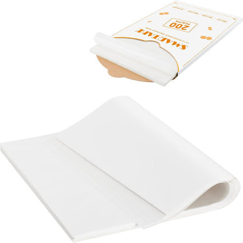 SMARTAKE 200 Pcs Parchment Paper Baking Sheets, 12x16 Inch Non-Stick Precut Baking Parchment, Suitable for Baking Grilling Air Fryer Steaming Brea...