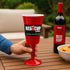 Reusable Red Plastic Wine Glasses with Stem, 14oz, Unique Heavy-Duty Drinking Glasses for Parties, Durable Champagne Flutes, Cute Sturdy Big Grip ...