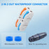 5PCS IP68 Waterproof Junction Box, Outdoor 2 Way Electrical Cable Connector, Replaceable Lever Wire Connectors for AWG 28-12, Quick Screwless Inst...