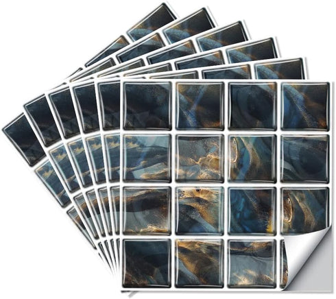 25Pcs Self-adhesive Mosaic Tile transfer for Home Decor, Peel and stick Tile Decal, Water-proof Backsplash Tile Sticker for Kitchen Bathroom,6x6in...