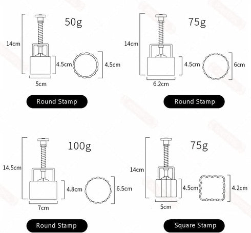 Powerful Mooncake Mold Press 50g BathBomb Molds, Mid Autumn Festival Mooncake Molder and Cake Mould 50g/75g/100g (A-(50g-6pcs) ct+(50g-6pcs) 3D)...