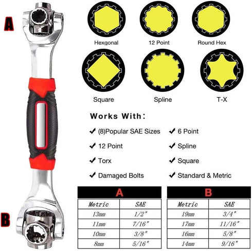 Universal Wrench 48 in 1 Socket Wrench Multifunction Wrench Tool with 360 Degree Rotating Head, Spanner Tool for Home and Car Repair...