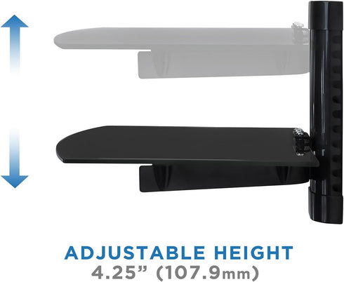 Mount-It! Floating Wall Mounted Shelf Bracket Stand for AV Receiver, Component, Cable Box, Playstation4, Xbox1, Blue Ray DVD Player, Projector, 17...