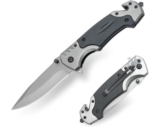 Folding Pocket Knife for Men, Switch Blade with Push Button, 3-in-1 Multitool Folding Knife,Pocket Clip Tactical Knife, EDC Pocket Knives for Self...