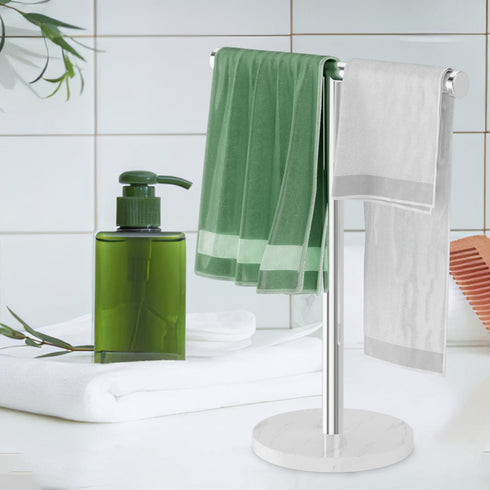 Towel Rack,T Shape Freestanding Towel Racks for Bathroom,Organizer Countertop Hand Towels Stand,Kitchen Vanity Marble Plinth Towel Holder,304 Stai...