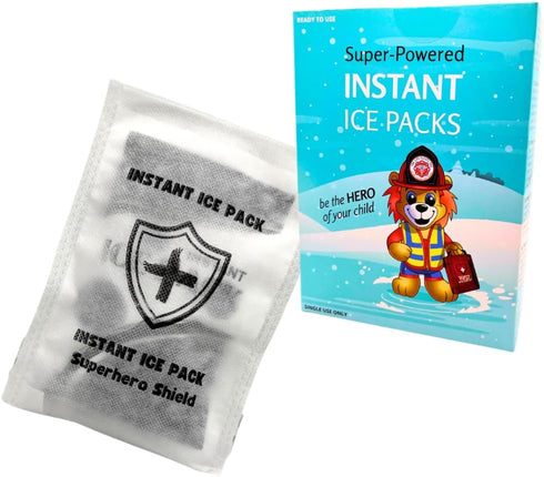 3-Pack Kids Super-Powered Instant Cold Ice Pack - Quick and Effective Pain relief for your Childs Bumps and Bruises with Super Hero Shields.....