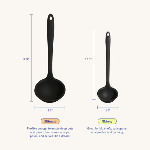 GIR: Get It Right Silicone Soup Ladle - Gray 3/4 Cup - Heat Resistant Up to 425°F & Precision Pour Edge - Seamless Dishwasher Safe Silicone Cookin...