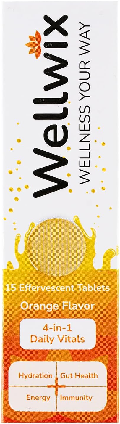 4-in-1 Daily Vitals for Wellness - Electrolytes, Immunity, Antioxidants and Probiotics. Vitamin C 1000 mg, Sodium 200 mg, Potassium 100 mg, Vitami...