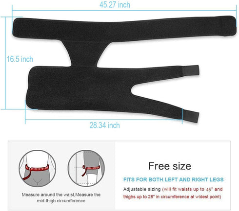 Groin Support, Hip Compression Brace, Adjustable Non Slip Thigh Support Groin Brace Wrap Men Women Thigh Support Brace for Hamstring, Thigh, Sciat...