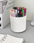 Rotating Pen Pencil Holder for Desk, 5 Slots Unique White Desk Pen Organizer Easthetic Desktop Supplies and Accessories for Women Girls, Pen Cup P...