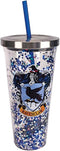 Spoontiques - Harry Potter Tumbler - Ravenclaw Glitter Cup with Straw - 20 oz - Acrylic - Blue...
