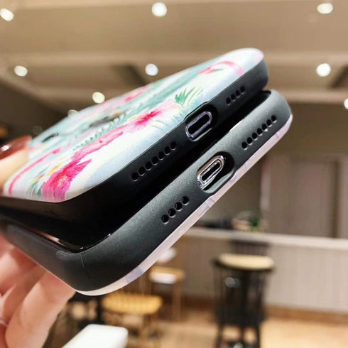 Compatible with iPhone XR Case Finger Grip,3D Embossed Pink Flowers Gray Shell Design, Rugged Shockproof Slim Fit Dual Layer Finger Ring Loop Stra...