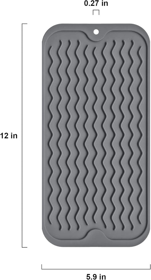 Silicone Dish Drying Mat, Non-Slip Easy Clean Sink Mat Large Heat-resistant Dish Drainer Mat for Kitchen Counter, Sink, Refrigerator or Drawer lin...