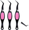 Mudder 3 Pieces Reverse Craft Tweezers Crossing Lock Tools Stainless Steel Tweezers Grip Precision Curved Beading Jewelry Tools for DIY Craft Supp...