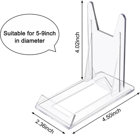 WANDIC Acrylic Plate Stands, 10 Pcs Mini Clear Plastic Display Holders Adjustable Picture Plate Easels Stands to Display Flat Plates, Photos, Plac...