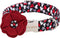 Unique style paws Valentine's Day Dog Collar with Removable Felt Flower Tie Girls Boys Pet Collar for Small Medium Large Dogs-Gothic Love-M...