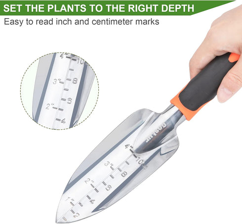 Garden Tool Set, 3PCS Sturdy Gardening Hand Tools Kit - Trowel/Shovel, Transplanter, Sharp Bypass Pruning Shears/Scissors/Clippers - Comfortable H...