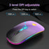 LED Wireless Mouse, Bluetooth Mouse &2.4GHz Instant Connection,Rechargeable Ultra Silent Slim,3 DPI 2 Connection Modes with USB-C to USB Adapter f...