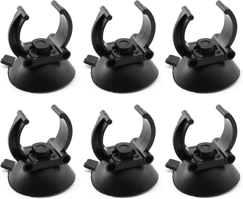 Sucker Clip 6PCS Black Aquarium Heater Suction Cups Suckers Holders Clamps for Fish Tank...