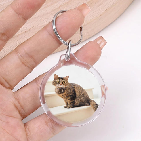 40 Pcs Acrylic Photo Frame Keychain, 5 Styles Pendant Picture Frame Keyrings Photo Insert Keyrings for Personalized Keychains...