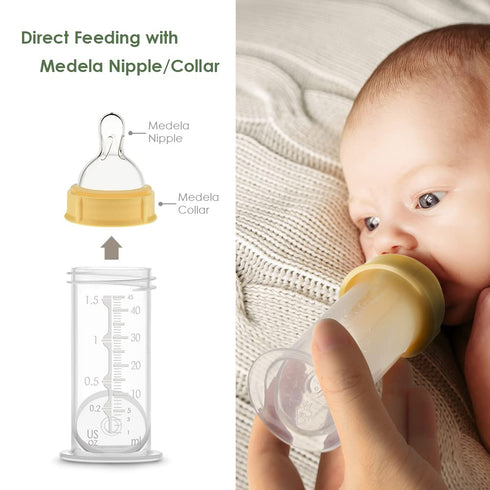 Maymom 1.5 Oz Container Designed for Colostrum & Milk Storage; Leak Proof Lids, Breastmilk Freezer or Refrigerator Storage, Made without BPA; 4pc/...