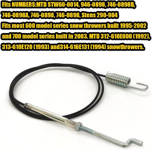Birsppy Tormurbutl 946-0898 312-610E000 746-0898B 290-904 Auger Drive Clutch Cable for MTD Snowblowers Replacement Parts 746-0898A...