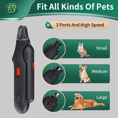2-in-1 Dog Nail Grinder & Dog Nail Clippers Trimmers for Large Medium Small Dogs Cats Pets Claw Trimmer Quick Sensor and Safety Guard USB Recharge...