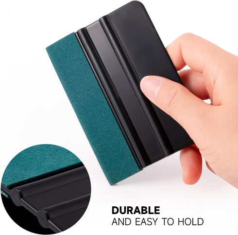 FOSHIO Vinyl Wrap Squeegee 4 Inch with Micro Fiber Suede Felt Edge, Vinyl Scraper for Window Tinting, Sign Making and Sticker Wrap Application Too...