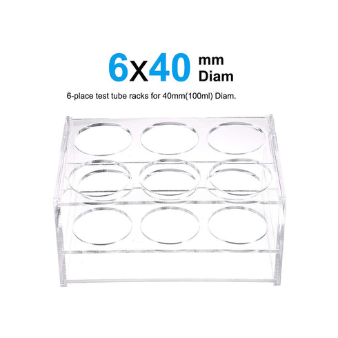 uxcell Tube Rack Polypropylene 6-Well Clear for 100ml...