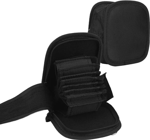 Bags for Cameras and Photographic Equipment, Camera Lens Filter Carry Case, 9-Pocket Lens Filter Wallet Pouch Bag Travel Holder Belt Bag with Deta...