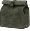 Kaaltisy Heavy Duty Lunch Bags Waxed Canvas Roll-top Lunch Boxes Waterproof Reusable Lunch Bag with Adjustable Buckle, Green, Hard Handfeel...