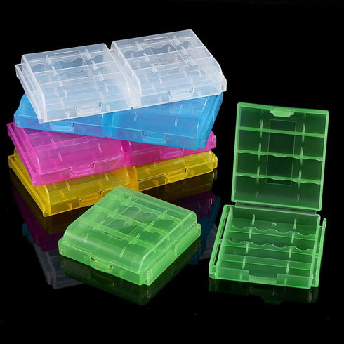 AA AAA Battery Holder, 5 Colors Transparent Hard Plastic Multifunctional Storage Box, Organizer Container for AA AAA Batteries (10PCS Set)...