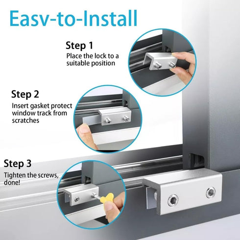 Window Locks 6 Sets, BEoffer Sliding Security Window Locks with Keys for Vertical and Horizontal Windows, No-Drill Install, Adjustable Aluminum Wi...