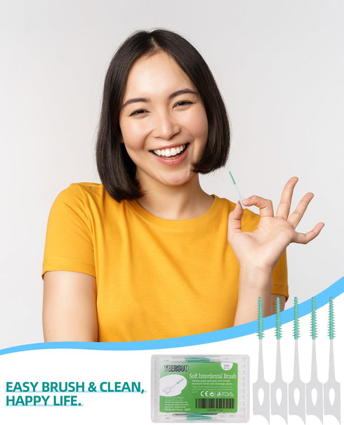 300 PCS Soft Toothpick, Dental Toothpicks Brush Between Teeth, Disposable Dental Picks for Teeth Cleaning, interdental Picks Teeth Cleaning Tool, ...