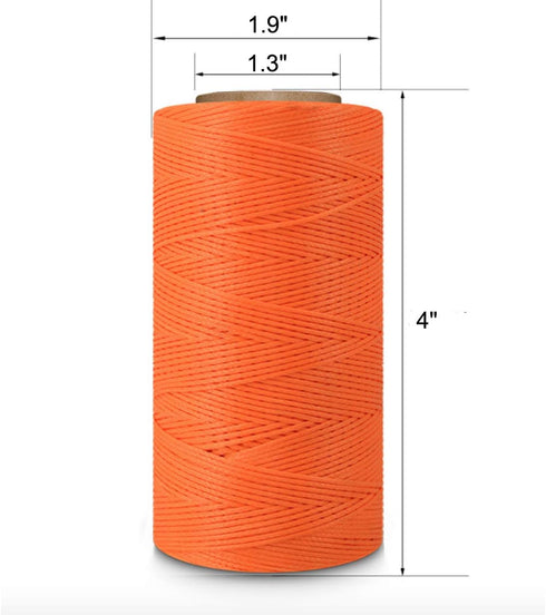 Leather Sewing Thread Stitching String - DIY Craft Flat Waxed Cord 284 Yards (Orange)...