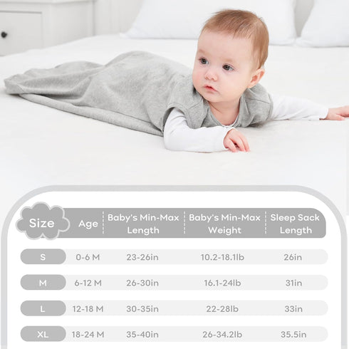 Yoofoss Baby Sleep Sack 3-6 Months 100% Cotton 0.5 TOG Baby Sleeping Bag 2-Way Zipper Toddler Wearable Blankets 3 Pack Breathable Lightweight (Sma...