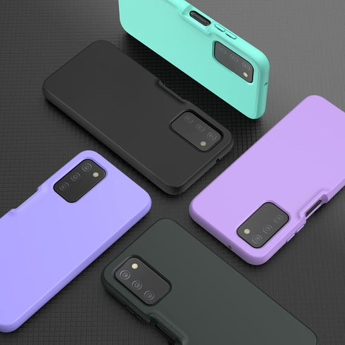 for Samsung Galaxy A03s Phone Case: Shockproof Silicone Slim Cover Hybrid Protective Cell Case - Durable TPU Dual Layer Drop-Proof Cover (Black)...
