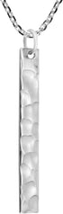 AeraVida Minimalist Hammered Vertical Bar in 925 Sterling Silver Pendant Necklace | Casual Everyday Jewelry | 18 inch...